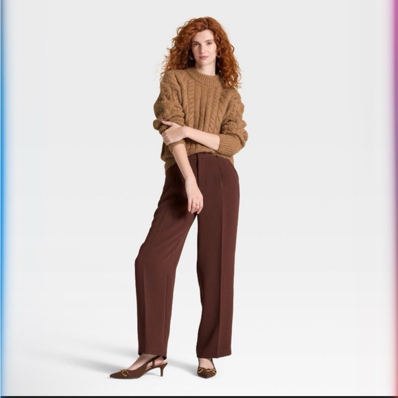 Women's Round Neck Cable Knit Pullover Sweater - A New Day - Picture 2 of 6